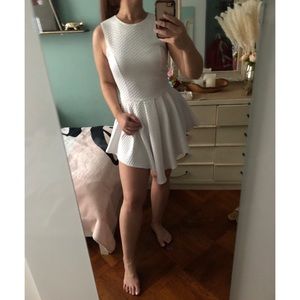White Quilted Skater Dress